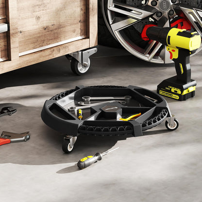 Mobile Automotive Tool Creeper with 3 Swivel Casters and 4 Compartments