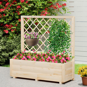 Freestanding Raised Garden Bed for Climbing Vine Plant Flower Vegetable