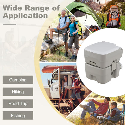 Portable Toilet with 20 L Waste Tank and Flush Pump