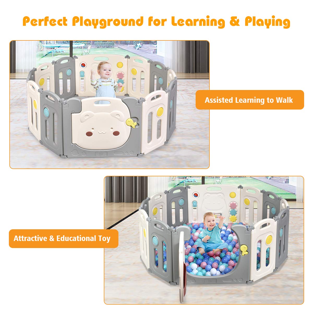 oddler Playard Activity Center with Lockable Door
