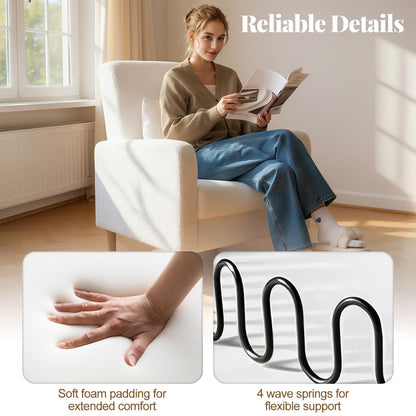 Modern Upholstered Sofa Chair with Lumbar Pillow for Living Room