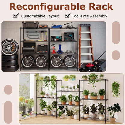 3/4/5/6-Tier Metal Shelving Unit, Adjustable Wire Storage Shelves with V-shaped Shelving Rack