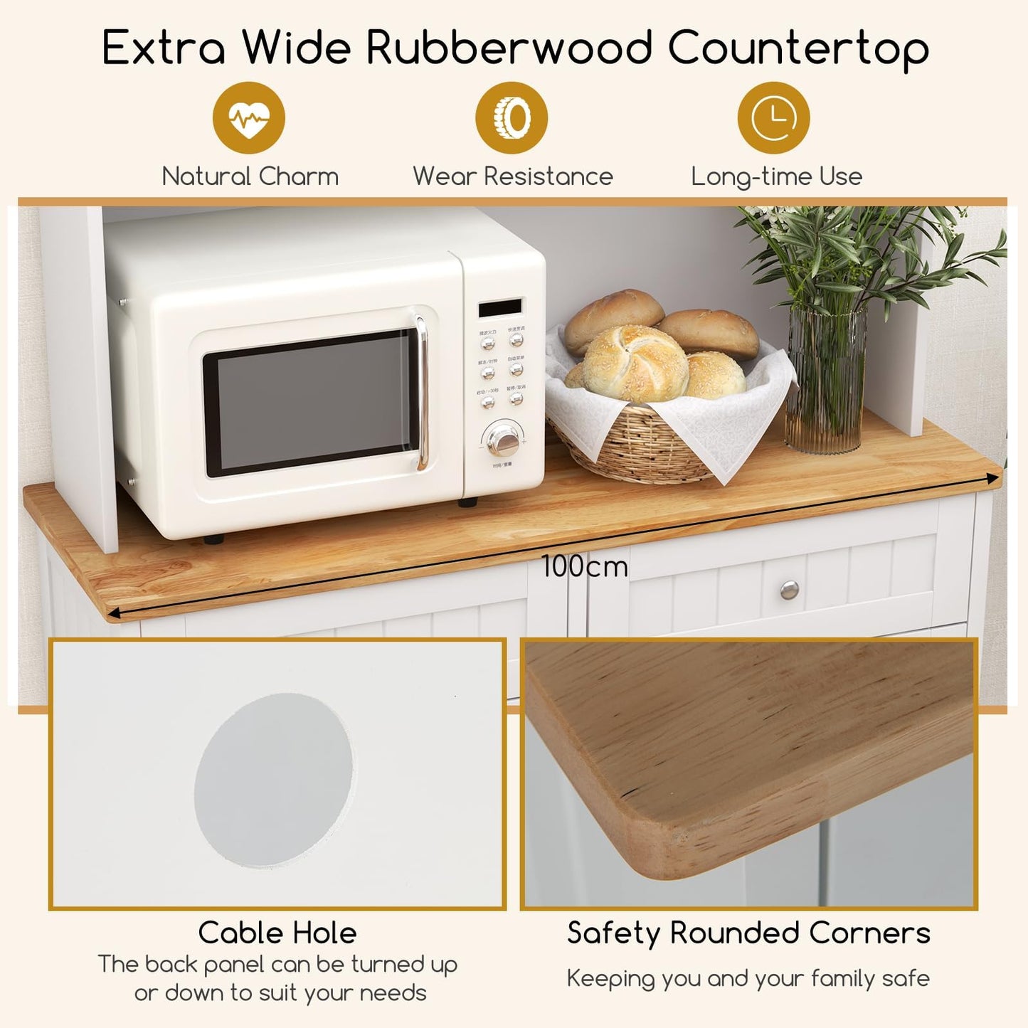 GiantexUK Tilt Out Trash Bin Cabinet, Wooden Tall Kitchen Cupboard