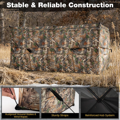 Pop Up Hunting Blind, Camouflage Ground Tent with Carrying Bag