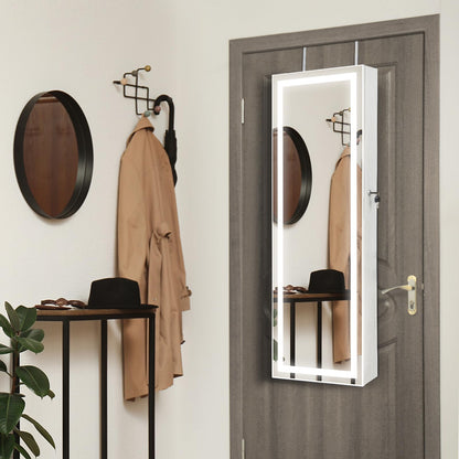 Door Hanging/Wall Mounted Jewelry Armoire with Full Length Mirror and Large Storage