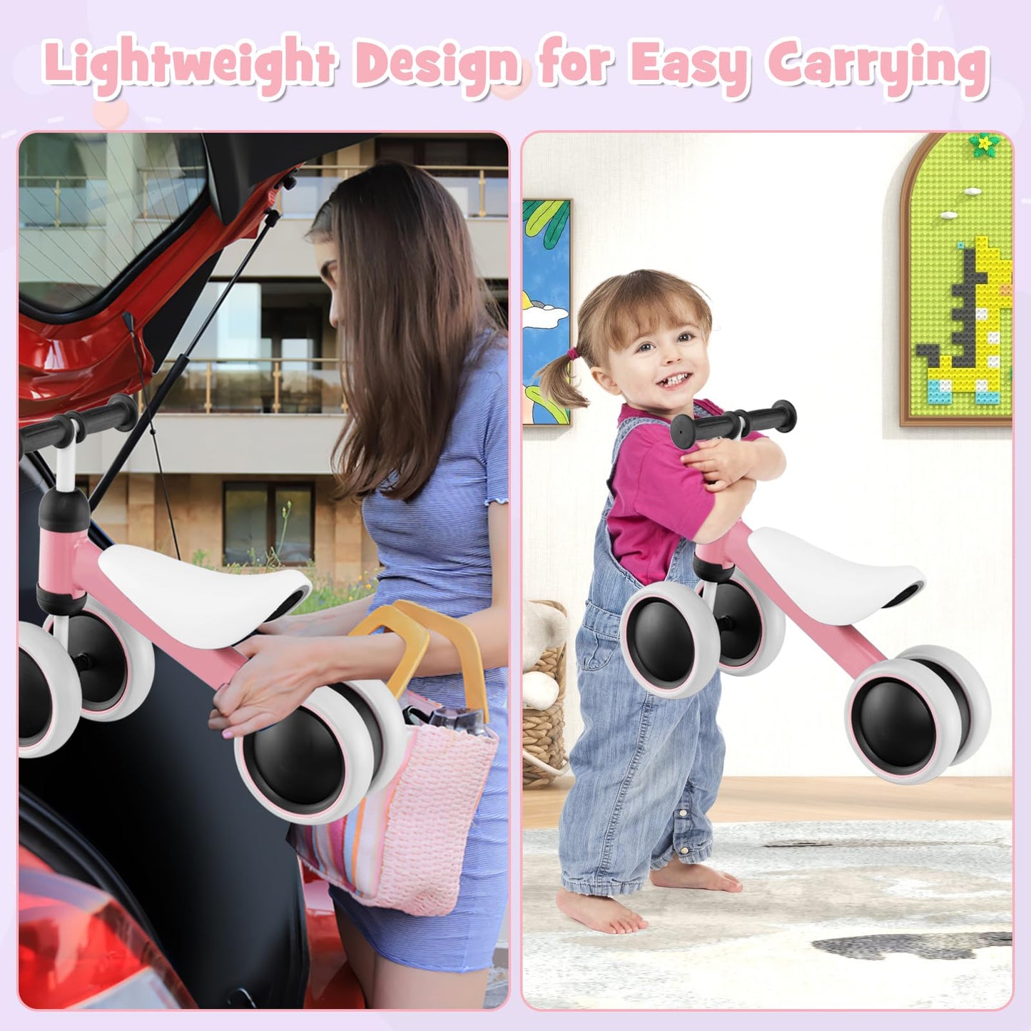 Baby Balance Bike  with Soft Seat for 2+ Years Old Boys Girls