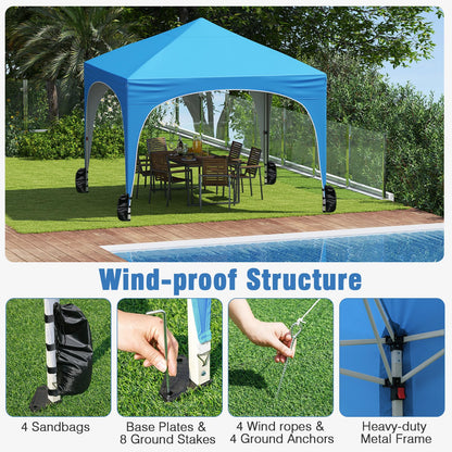 Outdoor Foldable Canopy Tent with 4 Removable Sidewall