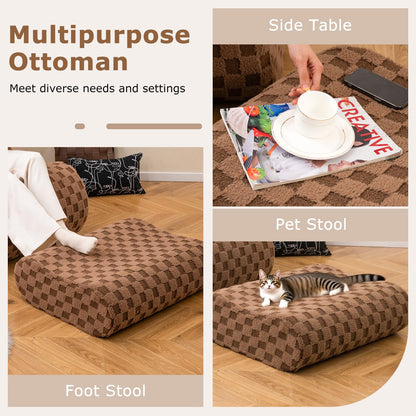 Bean Bag Chair with Ottoman Accent Lazy Sofa Chair Set