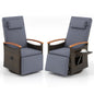 Outdoor 360° Swivel Rattan Recliner Chair with Adjustable Backrest and Footrest