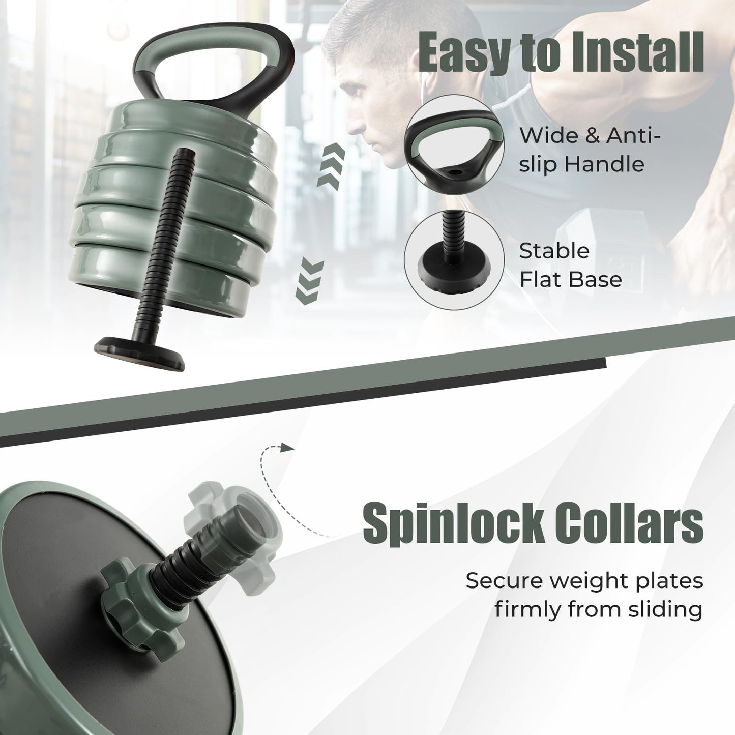 21KG/41KG Dumbbell Barbell Set, 4-in-1 Dumbbell, Barbell, Kettlebell & Push-Up Stand