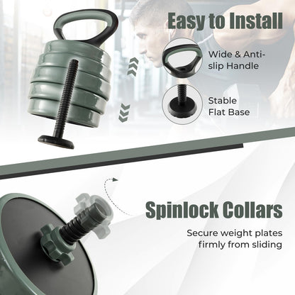 21KG/41KG Dumbbell Barbell Set, 4-in-1 Dumbbell, Barbell, Kettlebell & Push-Up Stand