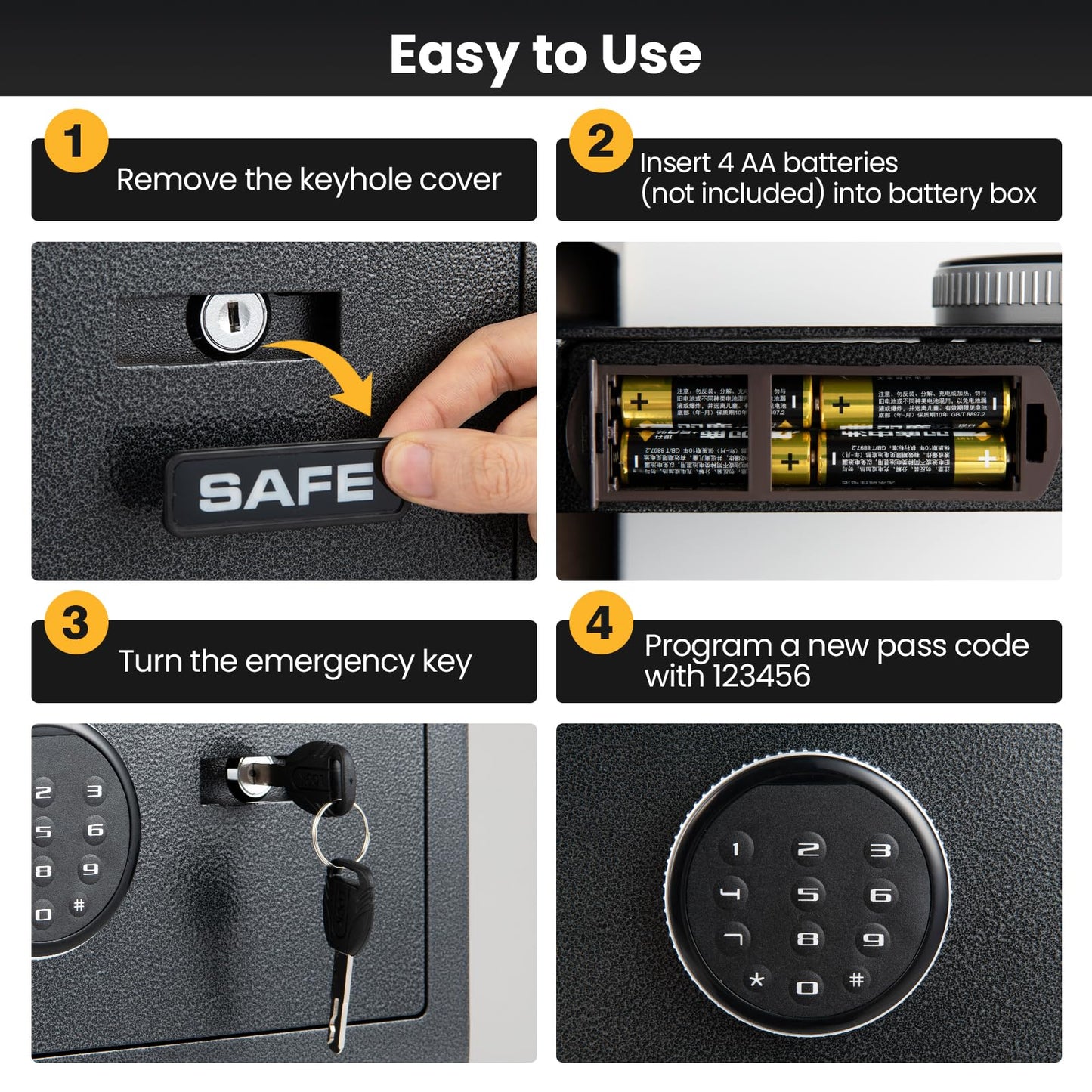 Security Safe Box, Electronic Safety Cabinet with Digital Keypad