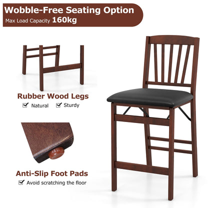 Set of 2 Counter Height Chairs Folding Kitchen Island Stool