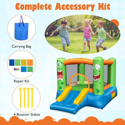Inflatable Bouncy Castle, Kids Jumping House with Slide, Carrying Bag