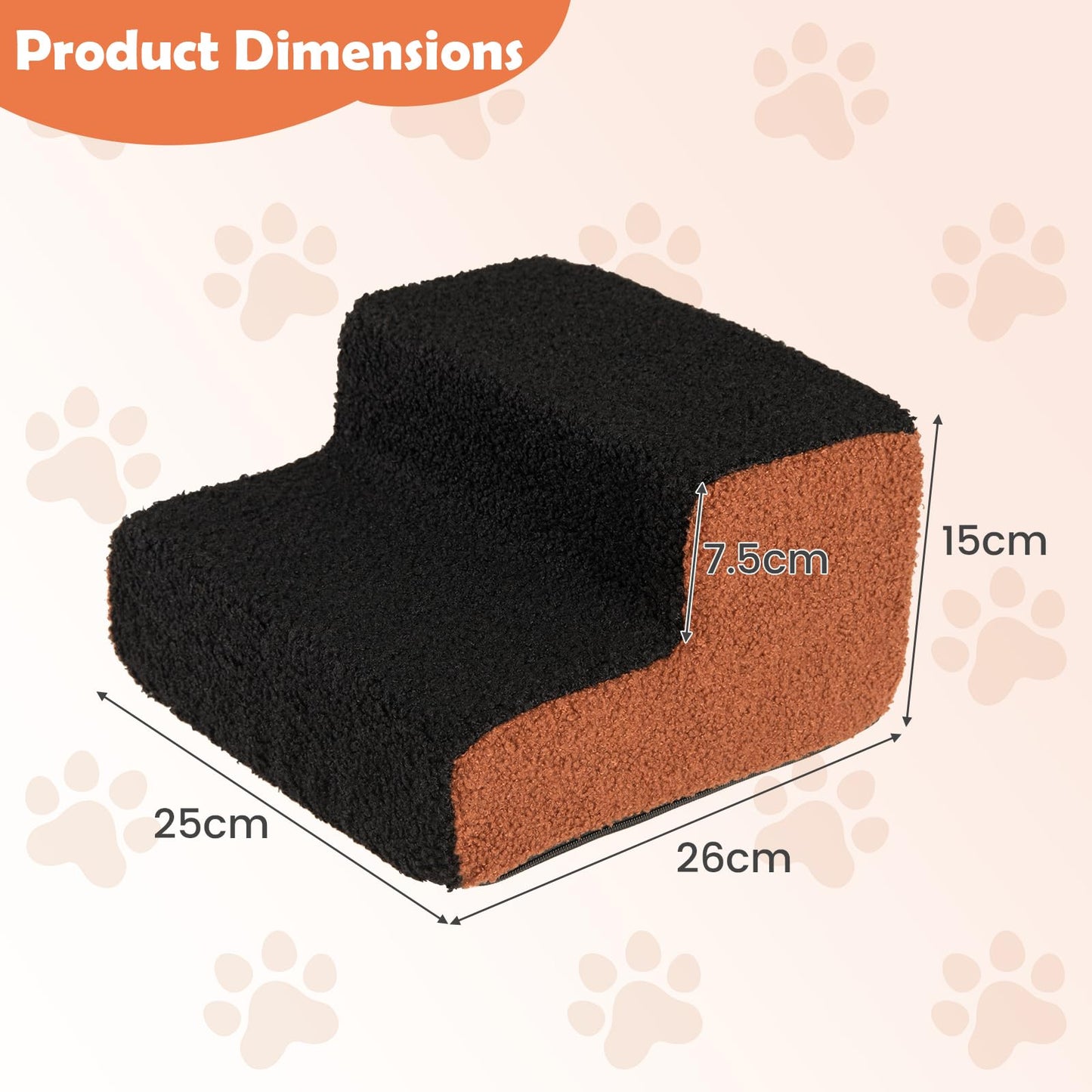 Dog Ladder with Removable Cover and Non-Slip Bottom
