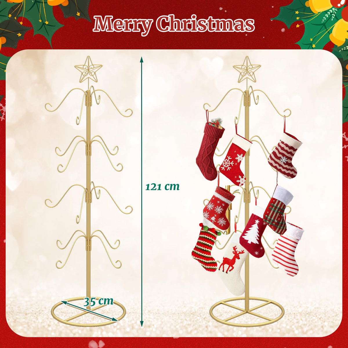 Christmas Stocking Holder Stand, 48” Freestanding Xmas Stocking Hanger Rack