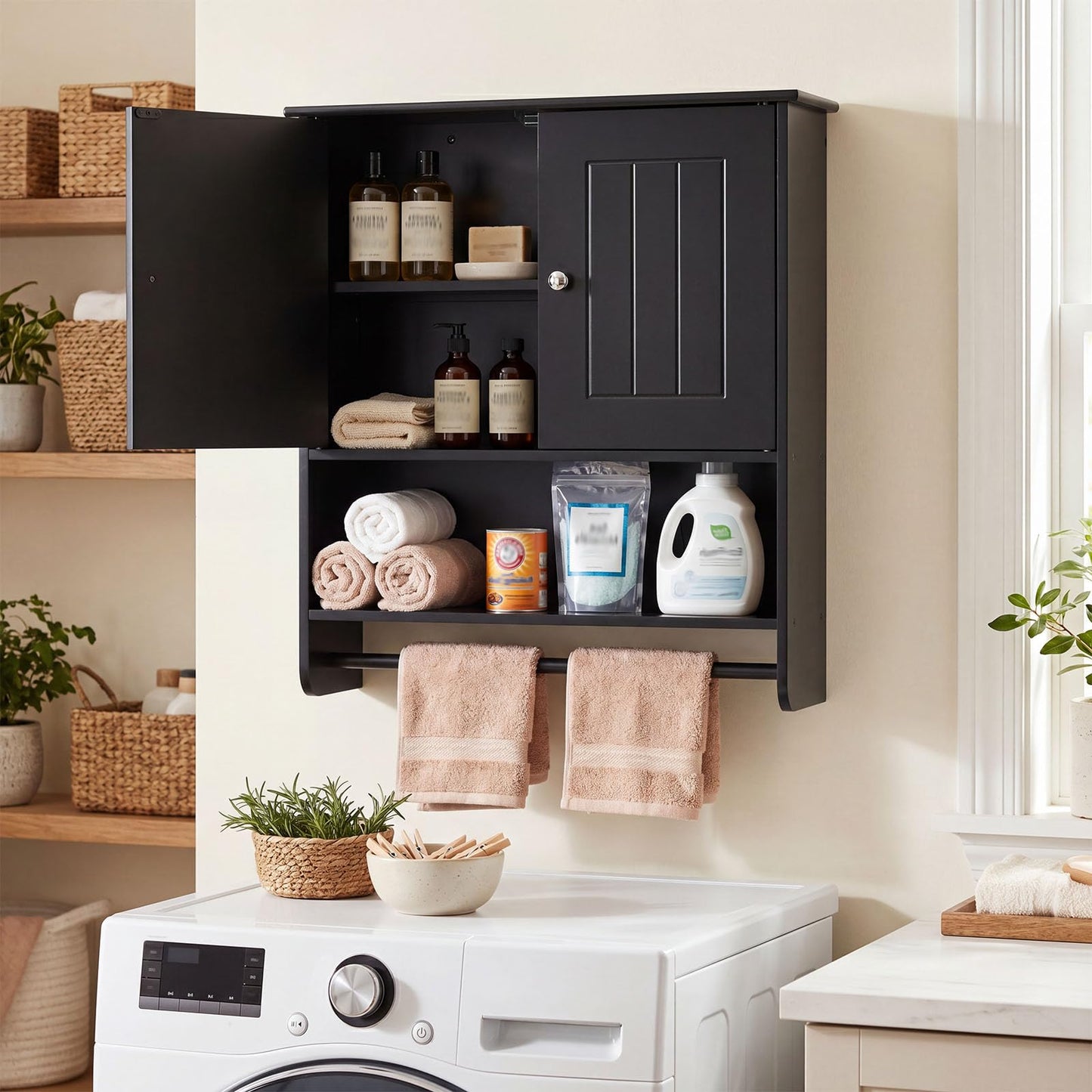 Bathroom Wall Cabinet, Over-The-Toilet Storage Cupboard