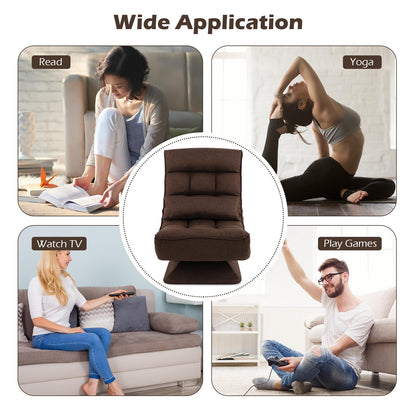 4-Position Adjustable Floor Chair with Swivel Base