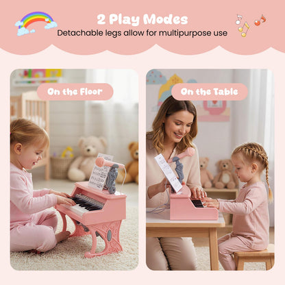 Mini Keyboard Piano for Kids 25 Keys Electric Piano with Music Stand and Microphone
