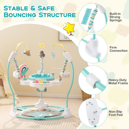 Height Adjustable Infant Activity Center with 360° Rotary Seat