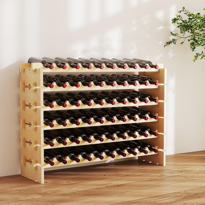 6 Tiers 60 Bottles Wine Rack with Tool-Free Assembly
