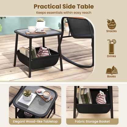 3-Piece Patio Bistro Set, Garden Furniture Set with Coffee Table and Chair