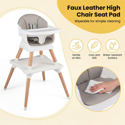 9 in 1 Convertible High Chairs for Toddlers, Infant Highchairs with Solid Wood Legs