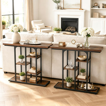 109 cm Console Table with Storage Shelves