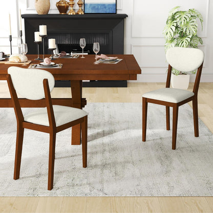 Set of 2 Sherpa Dining Chairs with Rubber Wood Legs