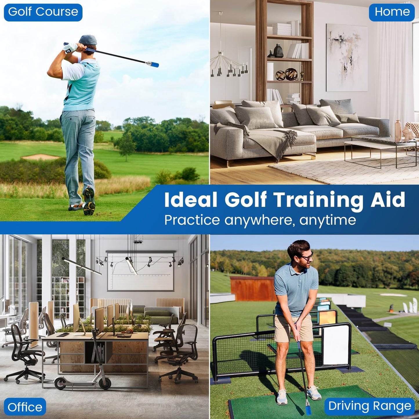 Golf Swing Training Aid, Golf Swing Rhythm Correction with Click Sound