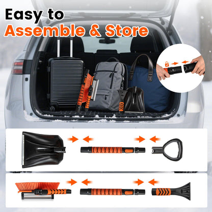 4 in 1 Extendable Snow Shovel 3 Adjustable Sizes Snow Kit for Car