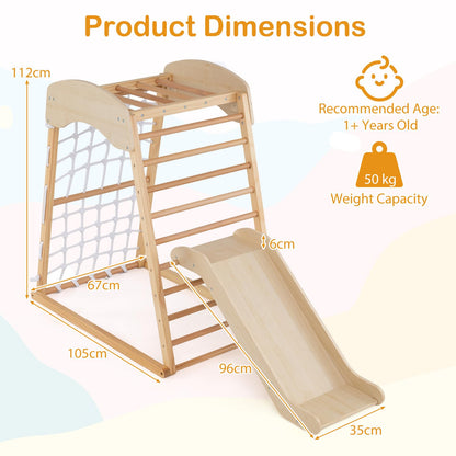 4-in-1 Jungle Gym Wooden Indoor Toddler Playground