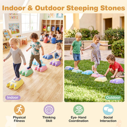 Kids Stepping Stones, Stackable Balance Blocks