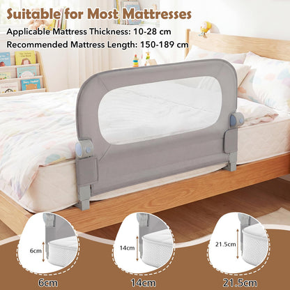 80/120/148/178/198 cm Long Adjustable Baby Bed Rail Guard with Extra Buckle
