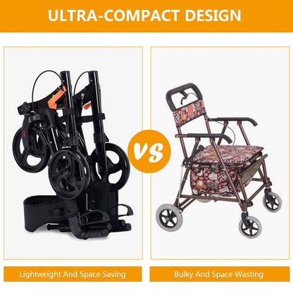 Lightweight Aluminium Folding Walking Mobility Aid With 4 Wheels