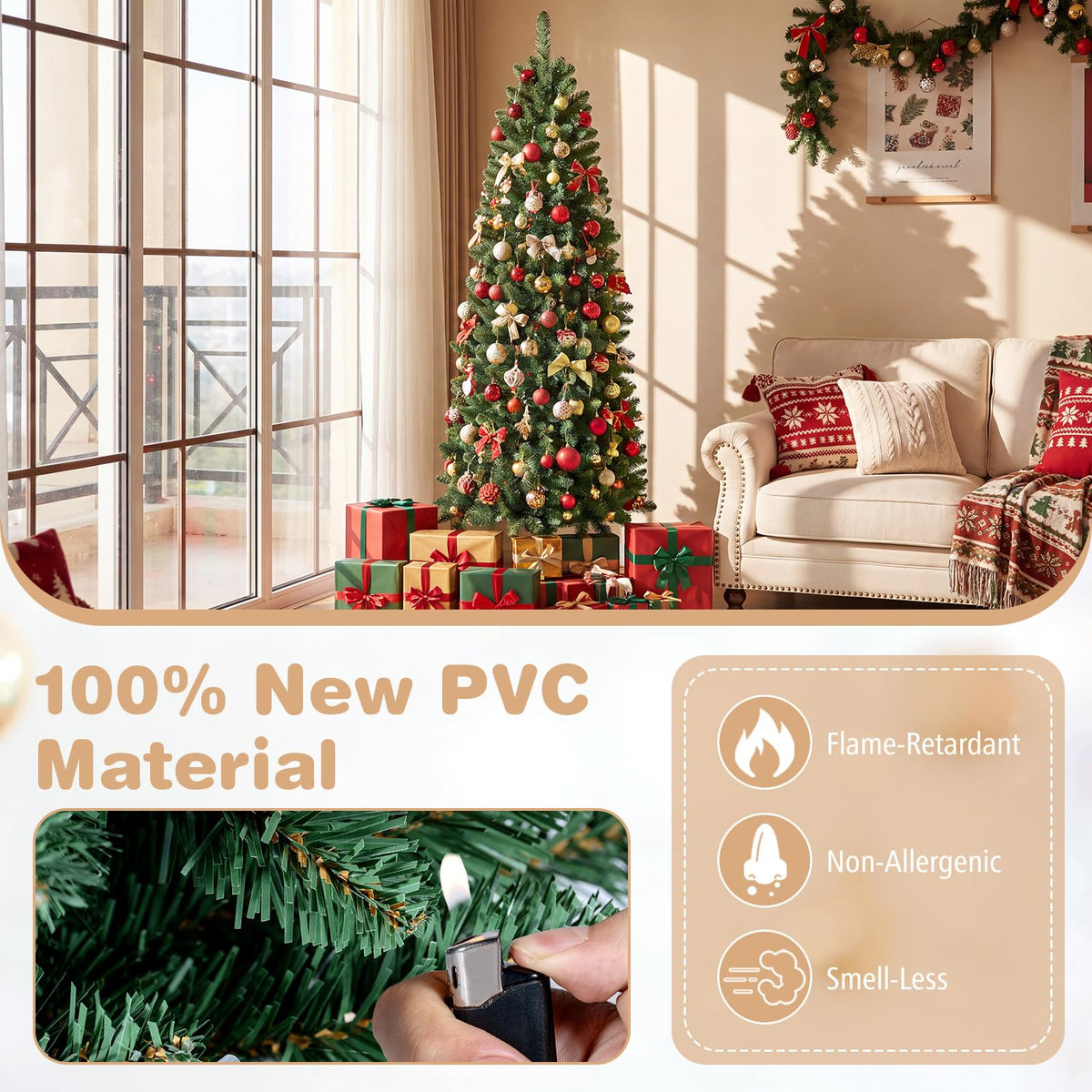 6FT Pre-Lit Christmas Tree with RGB LED Lights