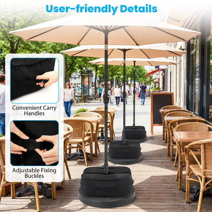 Parasol Base Weight Bag, 40KG Sand Fillable Umbrella Stand with 900D Oxford Sandbags