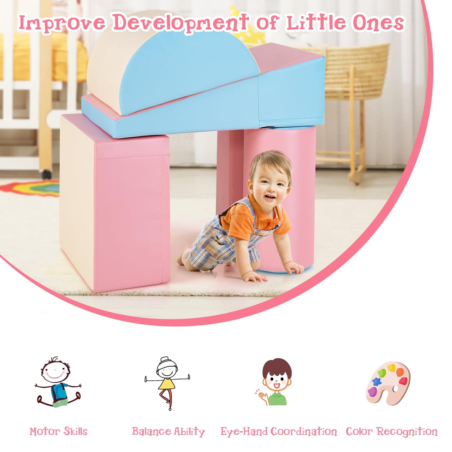 5-Piece Soft Waterproof Kids Climb and Crawl Activity Playset