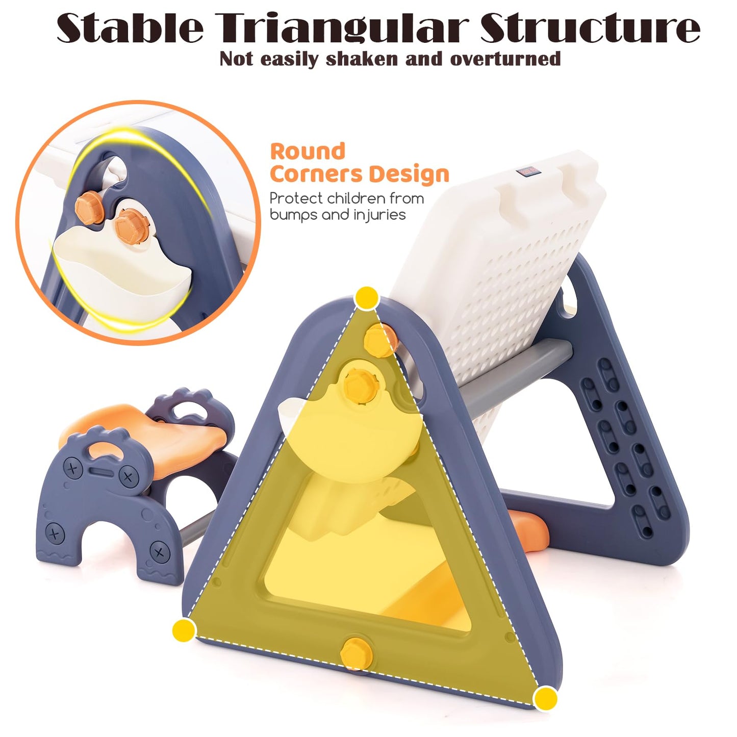 2-in-1 Kids Art Table & Easel with Rotatable & Removable Desktop