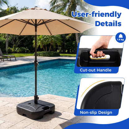 Fillable Base Weight, 27kg Water or Sand Filled Patio Parasol Umbrella Stand