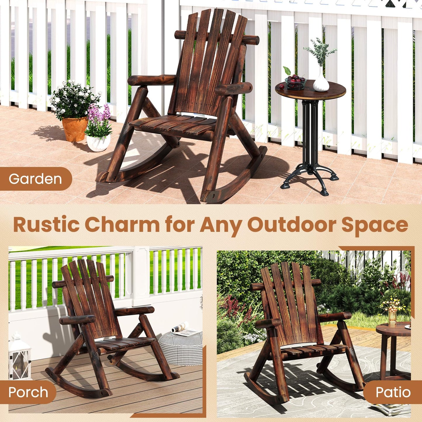 Adirondack Rocking Chair for Garden