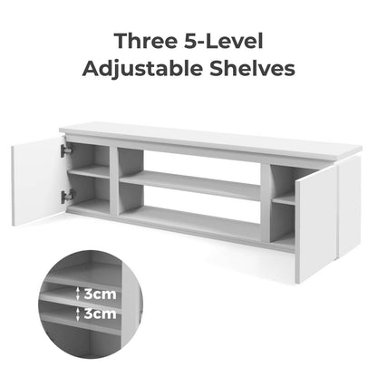 TV Cabinet for TVs up to 80 Inch Media Console Table with 3 Adjustable Shelves
