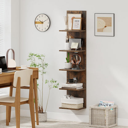 Wall Mounted Bookcase Shelving Unit, Wooden Storage Bookshelf