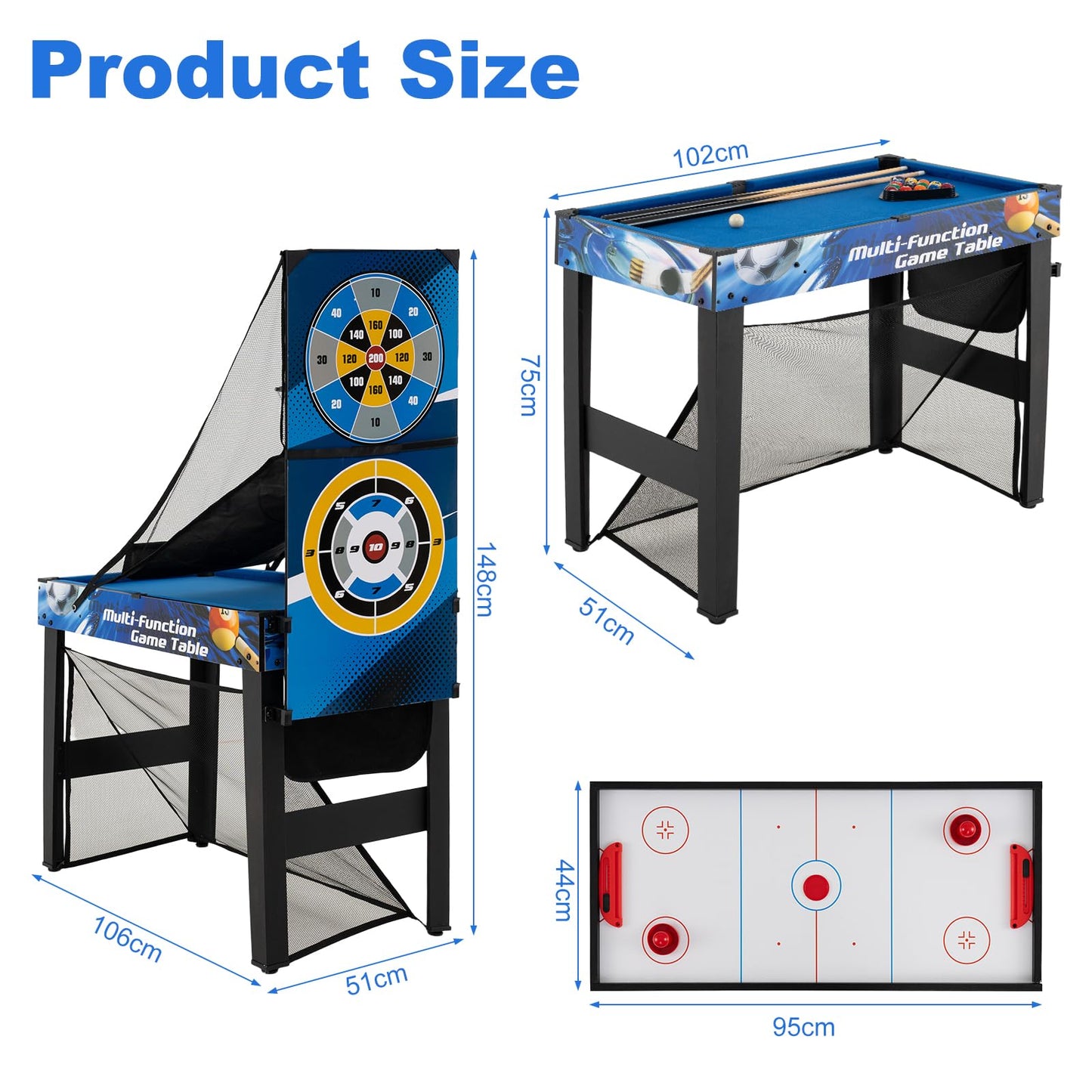 10-in-1 Combo Game Table Set with Storage Bag and Accessories