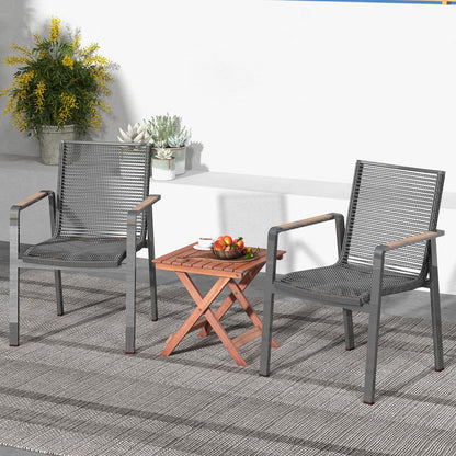 Folding Square Weather-Resistant Indoor Outdoor End Bistro Snack Table