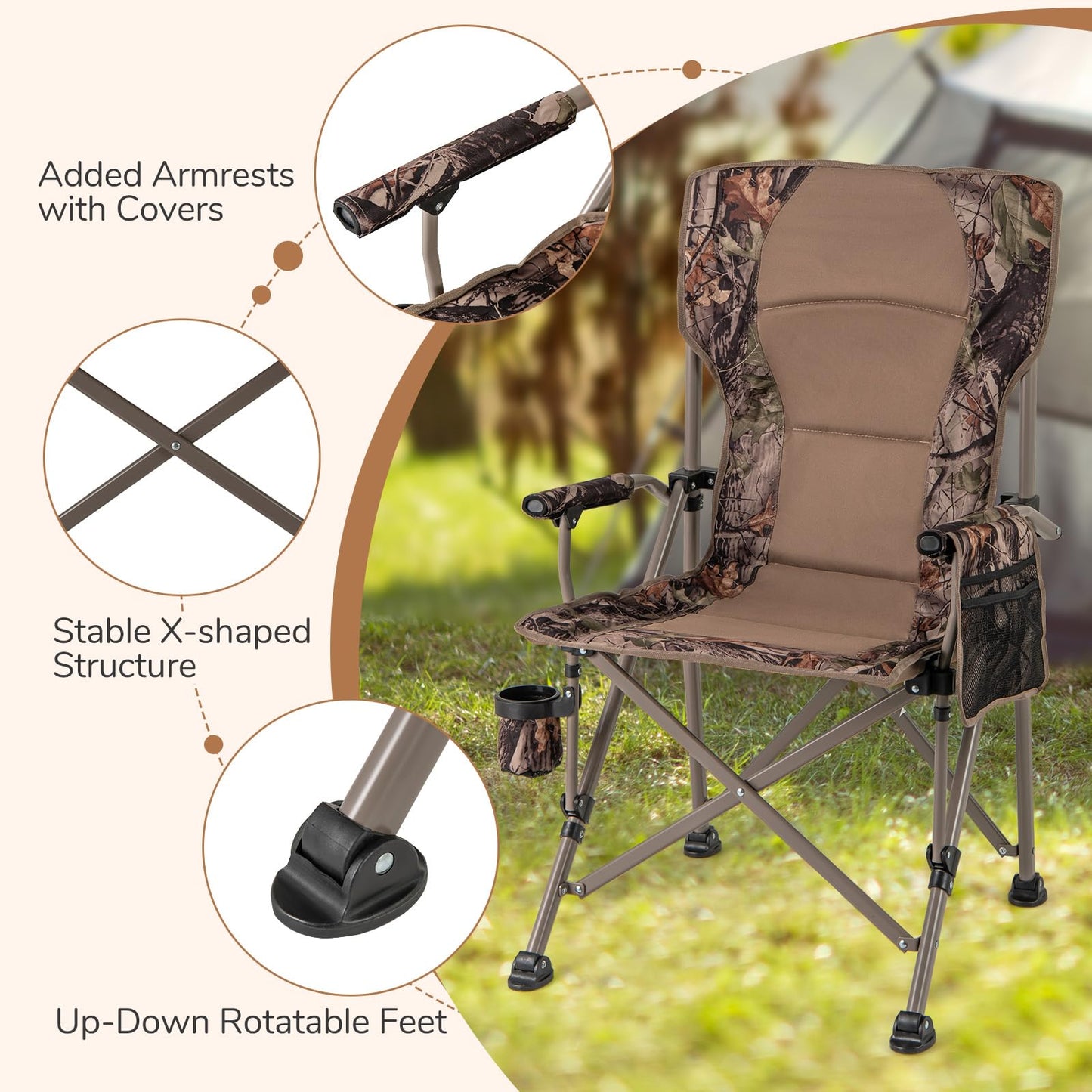 Lightweight Director Chair with Anti-Slip Feet & Cup Holder