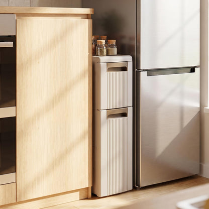 Slim Bathroom Floor Cabinet with 2/3/4 Drawers on Wheels