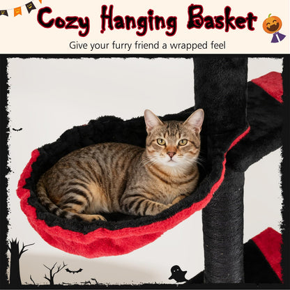 Floor to Ceiling Cat Tree, 5 Tier Tall Cat Tower with 245-300cm Adjustable Height