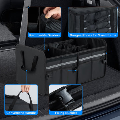 Car Trunk Organizer with Leakproof Cooler Bag and Adjustable Securing Straps