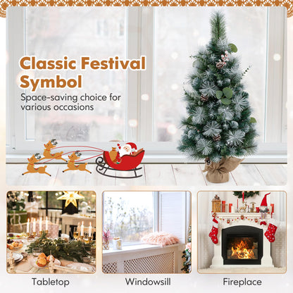 90CM Artificial Xmas Tree with 98 Branch Tips and Pine Needles